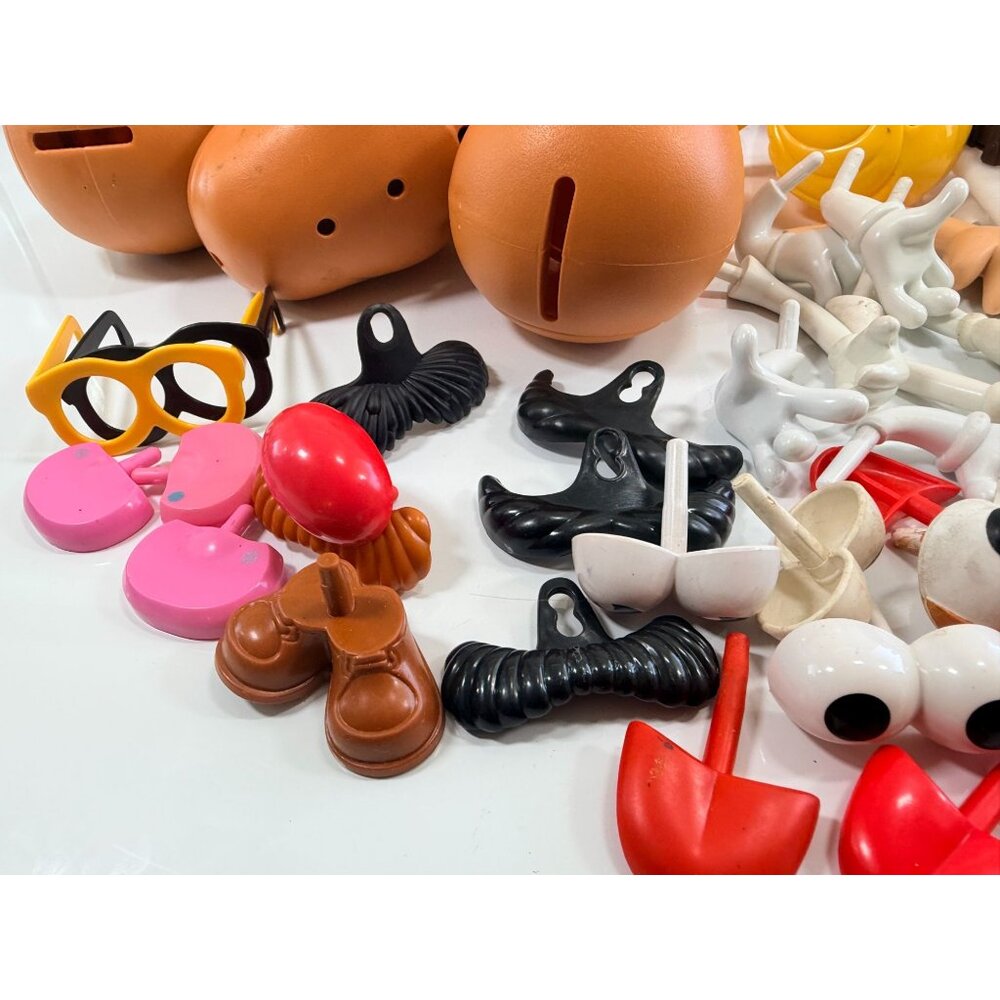 Vintage LARGE Mr. Potato Head Toy Lot Hats Glasses Shoes Arms & Faces 12 Bodies - Picture 6 of 11